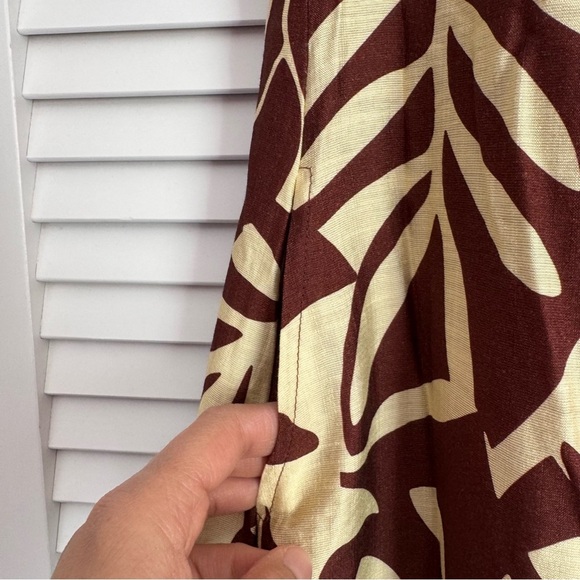 Runway The Label One Shoulder Maxi Dress Topical Print Brown Butter Yellow M NEW - Picture 5 of 12
